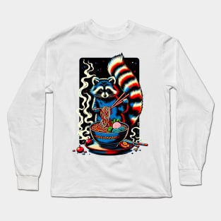 Ramen-Loving Raccoon Long Sleeve T-Shirt